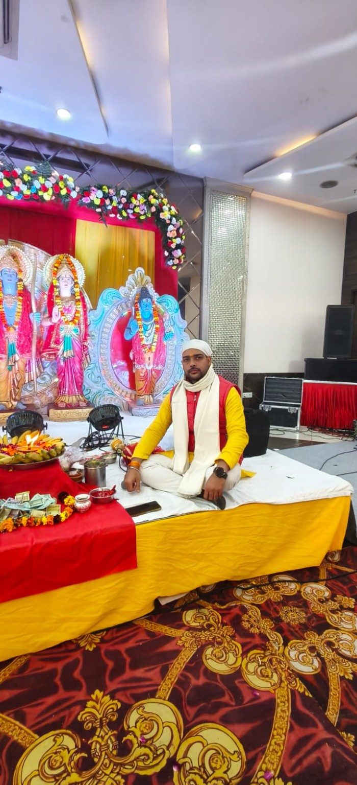 Abhishek Kumar Dubey on devotional stage